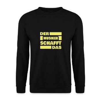 Arbeit Musiker - Unisex Pullover - Schwarz - Vorne - Alina (178cm) & Michal (187cm)