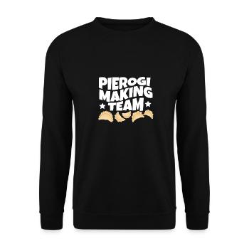Pierogi Making Team Polish Pride Food Maker - Unisex Sweatshirt - black - Front - Alina (178cm) & Michal (187cm)