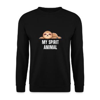 Faultierliebhaber sagt lustige faule Faultiere schlafen - Unisex Pullover - Schwarz - Vorne - Alina (178cm) & Michal (187cm)