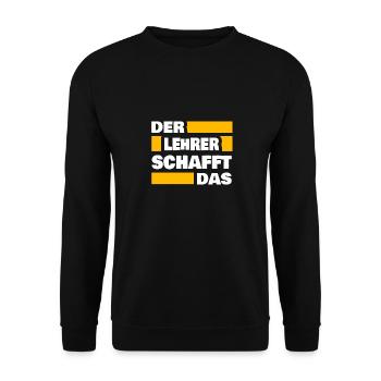 Geschenk für Lehrer - Unisex Pullover - Schwarz - Vorne - Alina (178cm) & Michal (187cm)