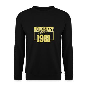 Invaincu en 1981 - Sweat-shirt Unisexe - noir - Devant - Alina (178cm) & Michal (187cm)