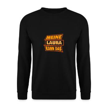 Gift for Laura - Unisex Sweatshirt - black - Front - Alina (178cm) & Michal (187cm)