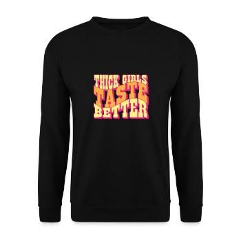 Les filles épaisses ont meilleur goût potelé grandes filles curvy - Sweat-shirt Unisexe - noir - Devant - Alina (178cm) & Michal (187cm)