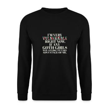I'm Very Vulnerable Right Now Grunge Aesthetic - Unisex Sweatshirt - black - Front - Alina (178cm) & Michal (187cm)