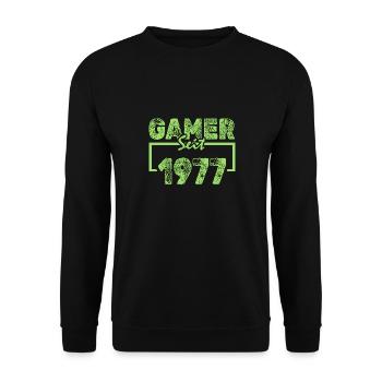 Nerd 1977 - Unisex Sweatshirt - black - Front - Alina (178cm) & Michal (187cm)