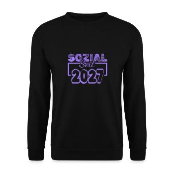 Sozial 2027 - Unisex Pullover - Schwarz - Vorne - Alina (178cm) & Michal (187cm)