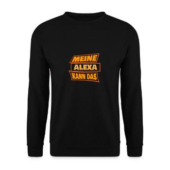Geschenk für Alexa - Unisex Pullover - Schwarz - Vorne - Alina (178cm) & Michal (187cm)