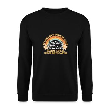 Kindergarten Teacher Daycare Center Educator - Unisex Sweatshirt - black - Front - Alina (178cm) & Michal (187cm)