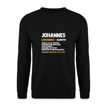 Johannes - Unisex Pullover - Schwarz - Vorne - Alina (178cm) & Michal (187cm)