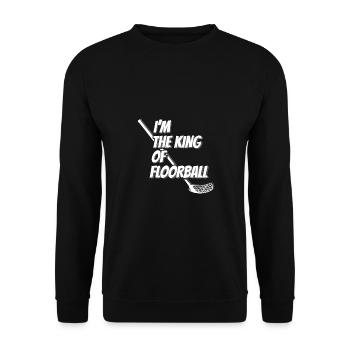 Idée cadeau Floorball King of floorball - Sweat-shirt Unisexe - noir - Devant - Alina (178cm) & Michal (187cm)