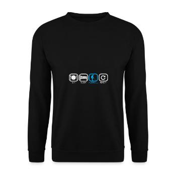 Eat Sleep Play Floorball Répétition Floorball Gift - Sweat-shirt Unisexe - noir - Devant - Alina (178cm) & Michal (187cm)