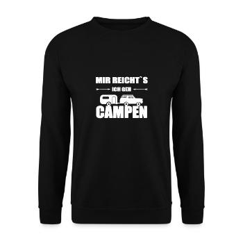 Mir Reichts Ich Gehe campen - Unisex Pullover - Schwarz - Vorne - Alina (178cm) & Michal (187cm)