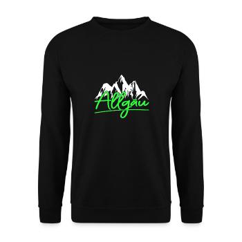 Allgäu Berge Wandern Klettern - Unisex Pullover - Schwarz - Vorne - Alina (178cm) & Michal (187cm)