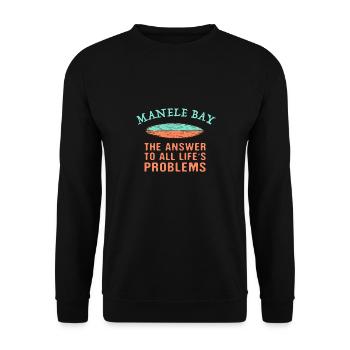 Manele Bay Answer To All Life's Problems Surfing - Unisex Sweatshirt - black - Front - Alina (178cm) & Michal (187cm)