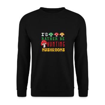 Mushroom Hunting Vegetables Shiitake - Unisex Sweatshirt - black - Front - Alina (178cm) & Michal (187cm)