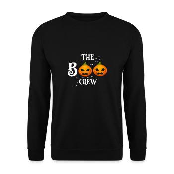The BOO Crew Funny Halloween Pumpkin T-Shirt - Unisex Pullover - Schwarz - Vorne - Alina (178cm) & Michal (187cm)