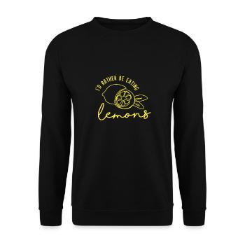 Manger des citrons Limonade estivale Citrus - Sweat-shirt Unisexe - noir - Devant - Alina (178cm) & Michal (187cm)