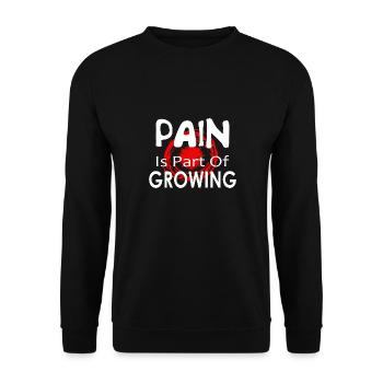 Schmerz ist Teil der wachsenden Motivation - Unisex Pullover - Schwarz - Vorne - Alina (178cm) & Michal (187cm)