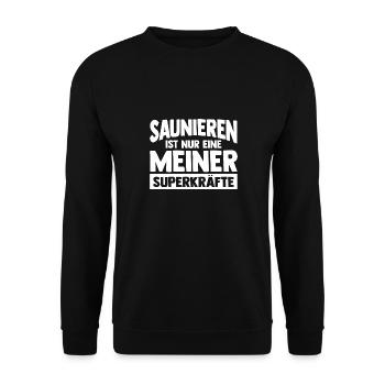 Wellness Saunieren Sauna - Unisex Pullover - Schwarz - Vorne - Alina (178cm) & Michal (187cm)