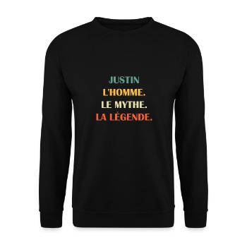 jUSTIN - Sweat-shirt Unisexe - noir - Devant - Alina (178cm) & Michal (187cm)