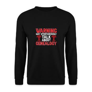 Généalogie Généalogie Généalogiste - Sweat-shirt Unisexe - noir - Devant - Alina (178cm) & Michal (187cm)