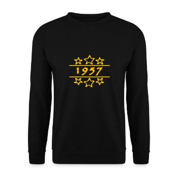 1957 1957 - Unisex Pullover - Schwarz - Vorne - Alina (178cm) & Michal (187cm)