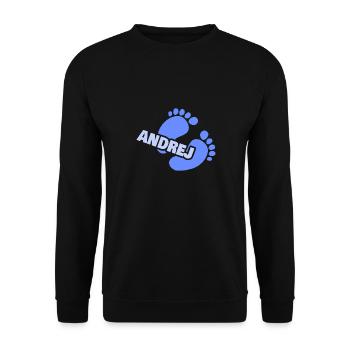 Geburt Andrej - Unisex Pullover - Schwarz - Vorne - Alina (178cm) & Michal (187cm)