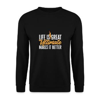 Disque de lancer de frisbee ultime - Sweat-shirt Unisexe - noir - Devant - Alina (178cm) & Michal (187cm)