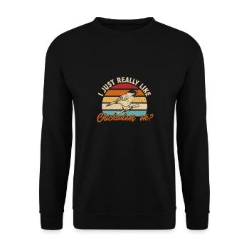 Observation des oiseaux mésanges - Sweat-shirt Unisexe - noir - Devant - Alina (178cm) & Michal (187cm)