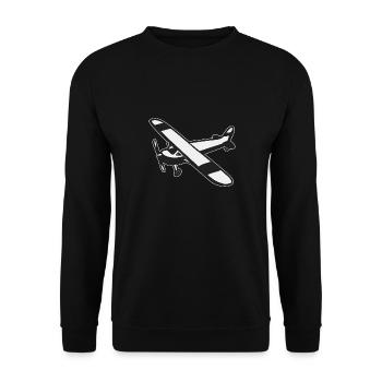 Remote Controlled Airplane Model Airplane - Unisex Sweatshirt - black - Front - Alina (178cm) & Michal (187cm)