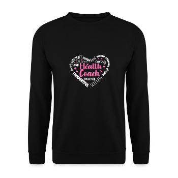 Health Coach Nutritionist Life Coach - Unisex Sweatshirt - black - Front - Alina (178cm) & Michal (187cm)