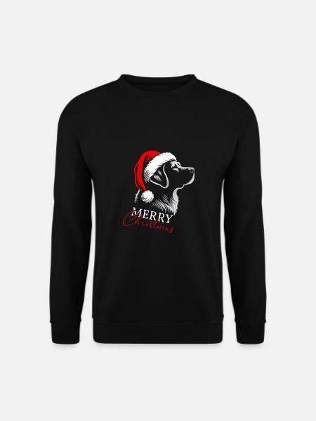 Labrador Retriever Merry Christmas, Dog Head - Unisex Sweatshirt - black