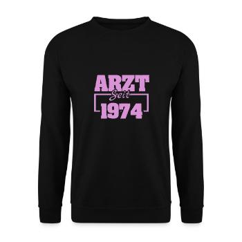 1974 - Unisex Pullover - Schwarz - Vorne - Alina (178cm) & Michal (187cm)