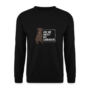 Chien Labrador Retriever chocolat - Sweat-shirt Unisexe - noir - Devant - Alina (178cm) & Michal (187cm)