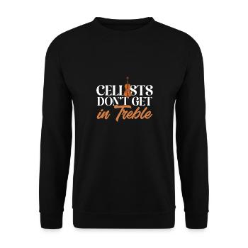 Violoncelliste Violoncelliste Musicien Violoncelle - Sweat-shirt Unisexe - noir - Devant - Alina (178cm) & Michal (187cm)