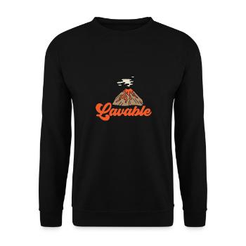 Vulkan Geologie Vulkanologie Lava - Unisex Pullover - Schwarz - Vorne - Alina (178cm) & Michal (187cm)
