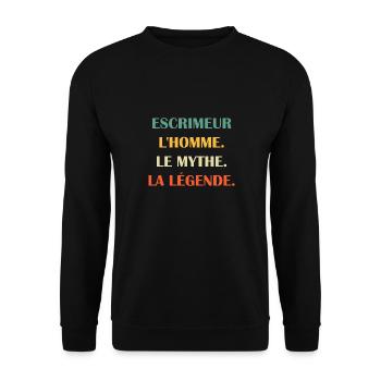 Escrimeur - Sweat-shirt Unisexe - noir - Devant - Alina (178cm) & Michal (187cm)