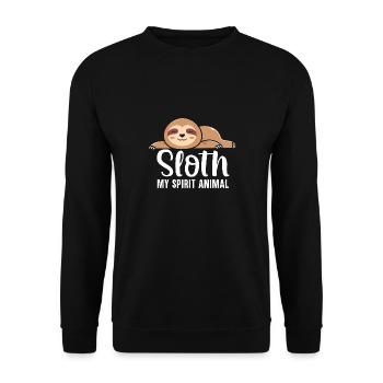 Faultierliebhaber sagt lustige faule Faultiere schlafen - Unisex Pullover - Schwarz - Vorne - Alina (178cm) & Michal (187cm)