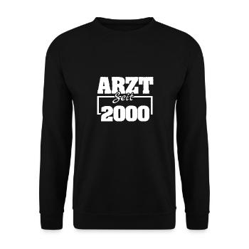 Arbeitsmediziner 2000 - Unisex Pullover - Schwarz - Vorne - Alina (178cm) & Michal (187cm)