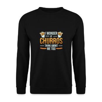 Churro je me demande drôle churros amateur de pâtisserie mexicaine - Sweat-shirt Unisexe - noir - Devant - Alina (178cm) & Michal (187cm)