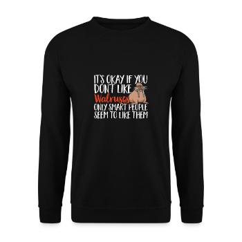 Walross - Unisex Pullover - Schwarz - Vorne - Alina (178cm) & Michal (187cm)