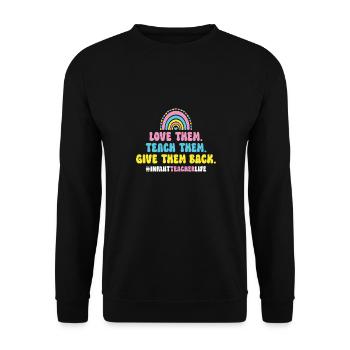Enseignante de maternelle Éducatrice de centre de garde - Sweat-shirt Unisexe - noir - Devant - Alina (178cm) & Michal (187cm)