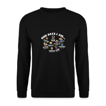 Autism Awareness God Says I Am Strong Asperger's - Unisex Sweatshirt - black - Front - Alina (178cm) & Michal (187cm)