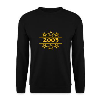 Born in 2003 - Unisex Sweatshirt - black - Front - Alina (178cm) & Michal (187cm)
