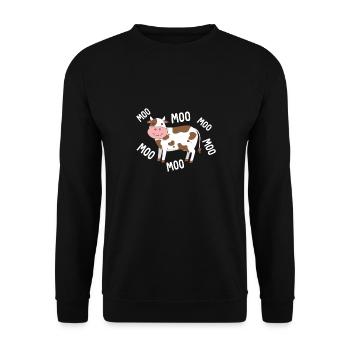Kuhbauer Lustiger Bauernhof Kühe Tierfarm - Unisex Pullover - Schwarz - Vorne - Alina (178cm) & Michal (187cm)