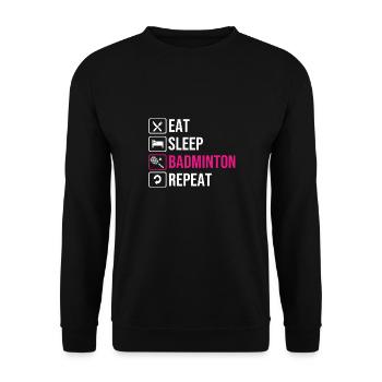 Badminton - Unisex Sweatshirt - black - Front - Alina (178cm) & Michal (187cm)