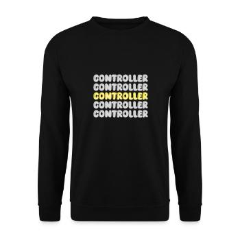 Arbeit Controller - Unisex Pullover - Schwarz - Vorne - Alina (178cm) & Michal (187cm)
