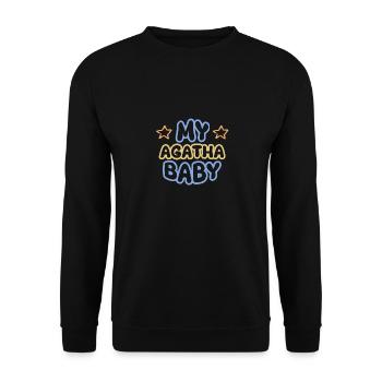 Geschenk für Agatha - Unisex Pullover - Schwarz - Vorne - Alina (178cm) & Michal (187cm)