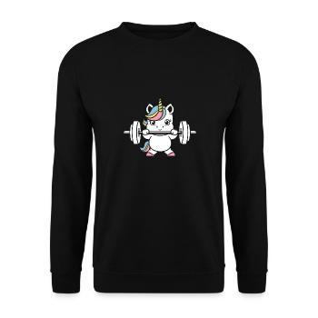 Humour musculation - Sweat-shirt Unisexe - noir - Devant - Alina (178cm) & Michal (187cm)