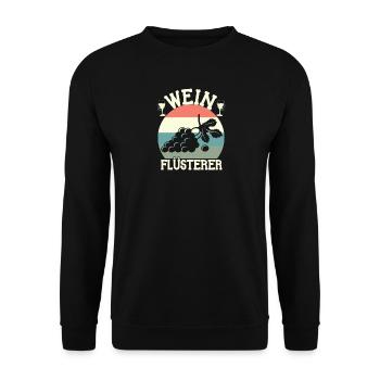 Wein Flüsterer witziges Winzer Design für Kelterer - Unisex Pullover - Schwarz - Vorne - Alina (178cm) & Michal (187cm)